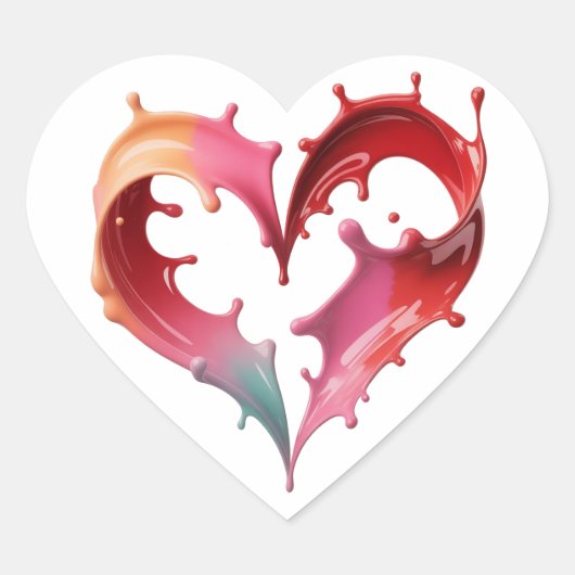 Valentine Heart Love Sticker (Vorderseite)