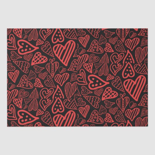Valentine_heart-Papiertaschentuch - Geschenkpackun Seidenpapier (Vorderseite)