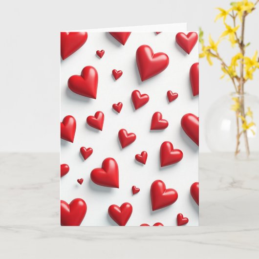 Valentine Heart Pattern Card Karte (Gelbe Blume)