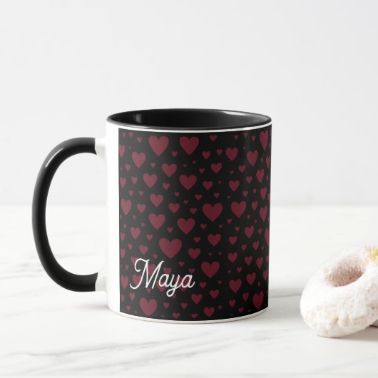 Valentine Heart Pattern Tasse (Mit Donut)