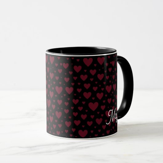 Valentine Heart Pattern Tasse (VorderseiteRechts)