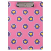 Valentine Heart Pattern with Circles – Cute Pink Klemmbrett (Vorderseite)