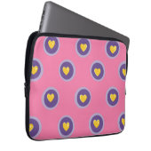 Valentine Heart Pattern with Circles – Cute Pink Laptopschutzhülle (Vorne Rechts)