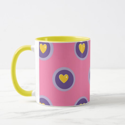 Valentine Heart Pattern with Circles – Cute Pink Tasse (Links)