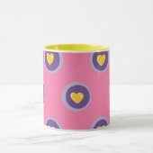 Valentine Heart Pattern with Circles – Cute Pink Tasse (Zentrum)