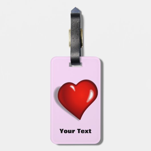 Valentine Heart Personalisierte Gepäckmarken Gepäckanhänger (Rückseite vertikal)