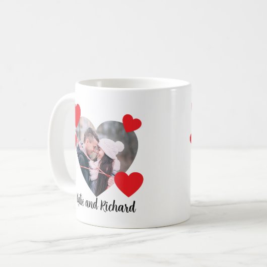 Valentine Heart Personalized Mug Kaffeetasse (Vorderseite Links)
