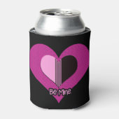 Valentine Heart Pink and Black Be Mine Dosenkühler (Kanne Vorderseite)