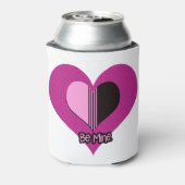 Valentine Heart Pink and Black Be Mine Dosenkühler (Kanne Rückseite)
