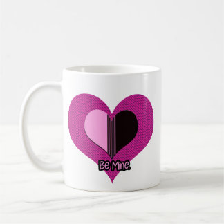 Valentine Heart Pink and Black Be Mine Kaffeetasse