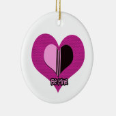 Valentine Heart Pink and Black Be Mine Keramik Ornament (Rechts)