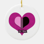 Valentine Heart Pink and Black Be Mine Keramik Ornament (Hinten)