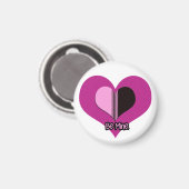 Valentine Heart Pink and Black Be Mine Magnet (Vorderseite/Rückseite)