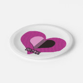 Valentine Heart Pink and Black Be Mine Pappteller (Schrägansicht)