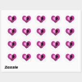 Valentine Heart Pink and Black Be Mine Runder Aufkleber (Blatt)
