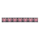Valentine Heart Pink Liebe Blume Ornamente Ripsband (Vorderseite)
