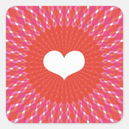 Valentine Heart Pop Quadratischer Aufkleber (Vorderseite)