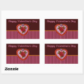 Valentine Heart Rechteckiger Aufkleber (Blatt)