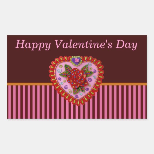 Valentine Heart Rechteckiger Aufkleber (Vorderseite)