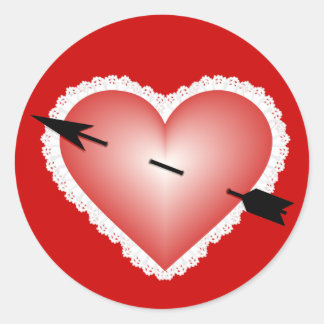 Valentine Heart Runder Aufkleber