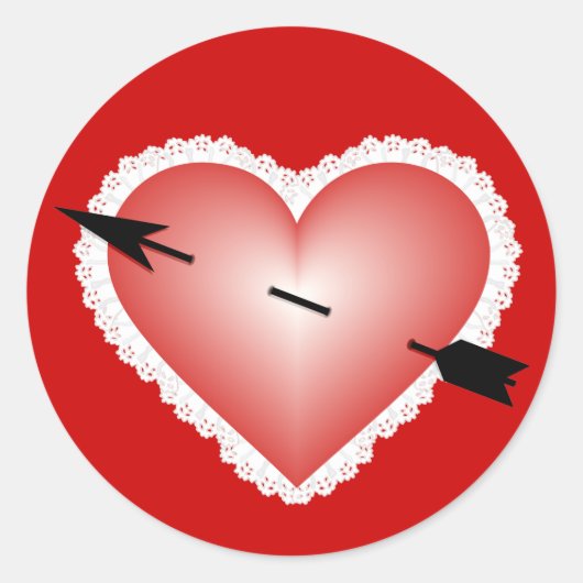 Valentine Heart Runder Aufkleber (Vorderseite)