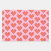 Valentine Heart Shape Pink Geschenkpapier Set (Vorderseite 2)