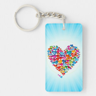 Valentine Heart Shape Watercolor Design-57393 Schlüsselanhänger