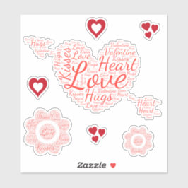 Valentine Heart Shapecloud Aufkleber
