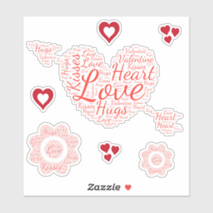 Valentine Heart Shapecloud Aufkleber