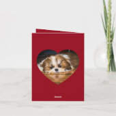 Valentine heart shih tzu Liebe Custom Foto Name Karte (Rückseite)