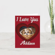 Valentine heart shih tzu Liebe Custom Foto Name
