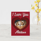 Valentine heart shih tzu Liebe Custom Foto Name Karte (Gelbe Blume)