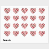 Valentine Heart Sock Monkey Print Herz-Aufkleber (Blatt)