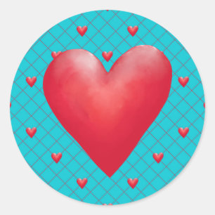 Valentine Heart Sticker, Sie passen sich an Runder Aufkleber