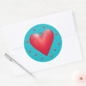 Valentine Heart Sticker, Sie passen sich an Runder Aufkleber (Umschlag)