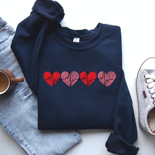 Valentine Heart Sweatshirt, Niedliches Valentinges Sweatshirt
