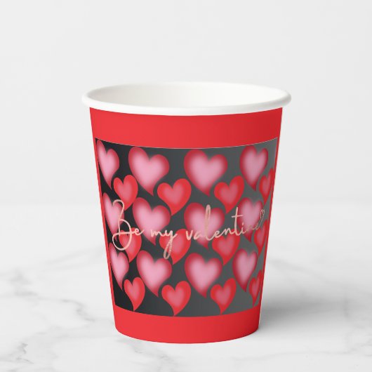 Valentine Heart Tasse Pappbecher (Rückseite)