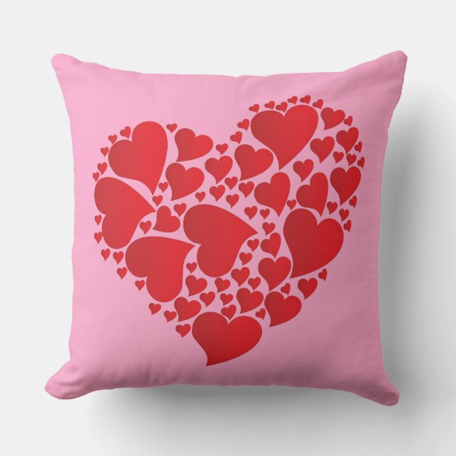 Valentine Heart Throw Kissen (Vorderseite)