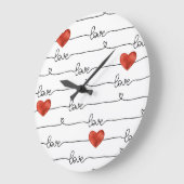 Valentine Hearts: 3D Line Design Große Wanduhr (Winkel)