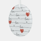 Valentine Hearts: 3D Line Design Ornament Aus Glas (Vorderseite links)