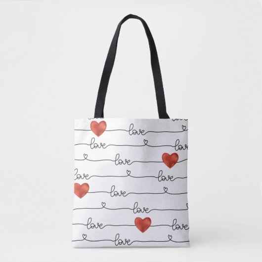 Valentine Hearts: 3D Line Design Tasche (Vorderseite)