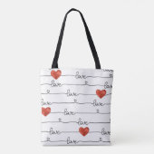 Valentine Hearts: 3D Line Design Tasche (Rückseite)