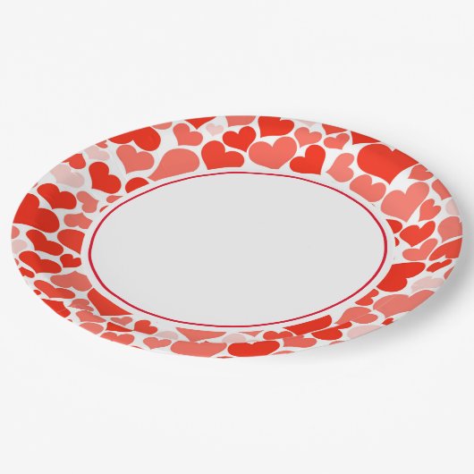 Valentine Hearts 9" Paper Teller (Schrägansicht)