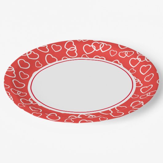 Valentine Hearts 9" Paper Teller (Schrägansicht)