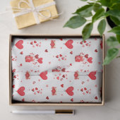 Valentine Hearts and Balloons on White Seidenpapier (Geschenk)