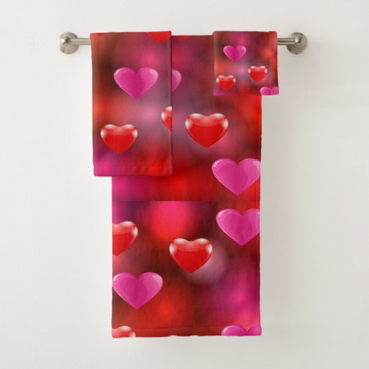 Valentine Hearts Badhandtuch Set (Insitu)