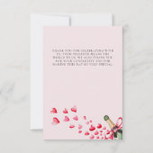 Valentine Hearts Bubbly Whimsical Bridal Shower Dankeskarte (Rückseite)