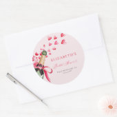 Valentine Hearts Bubbly Whimsical Bridal Shower Runder Aufkleber (Umschlag)
