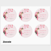 Valentine Hearts Bubbly Whimsical Bridal Shower Runder Aufkleber (Blatt)