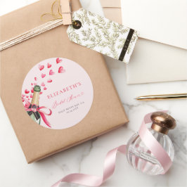 Valentine Hearts Bubbly Whimsical Bridal Shower Runder Aufkleber